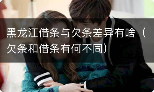 黑龙江借条与欠条差异有啥（欠条和借条有何不同）