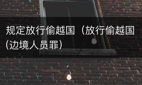 规定放行偷越国（放行偷越国(边境人员罪）