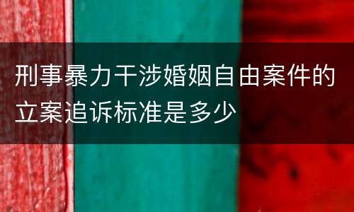 刑事暴力干涉婚姻自由案件的立案追诉标准是多少