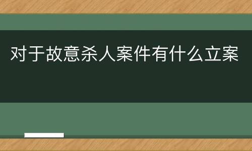 对于故意杀人案件有什么立案