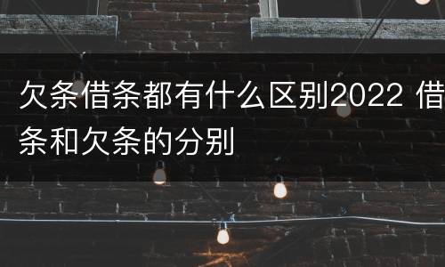 欠条借条都有什么区别2022 借条和欠条的分别