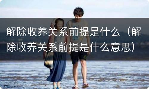解除收养关系前提是什么（解除收养关系前提是什么意思）