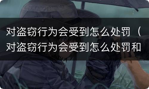 对盗窃行为会受到怎么处罚（对盗窃行为会受到怎么处罚和处罚）