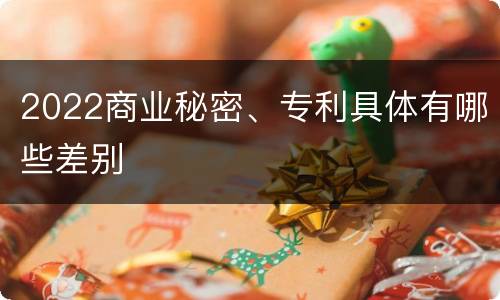 2022商业秘密、专利具体有哪些差别