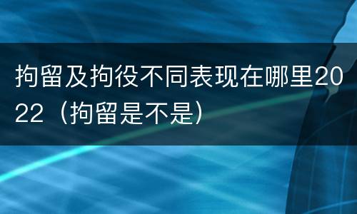 拘留及拘役不同表现在哪里2022（拘留是不是）