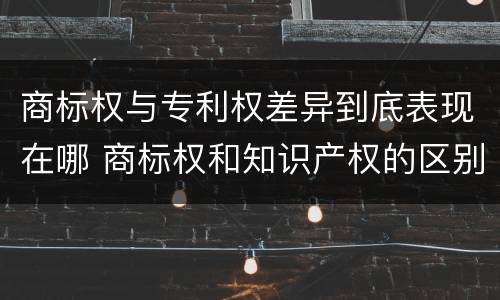 商标权与专利权差异到底表现在哪 商标权和知识产权的区别
