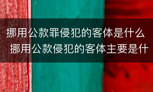 挪用公款罪侵犯的客体是什么 挪用公款侵犯的客体主要是什么