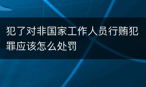 犯了对非国家工作人员行贿犯罪应该怎么处罚