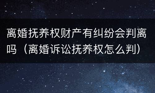 离婚抚养权财产有纠纷会判离吗（离婚诉讼抚养权怎么判）