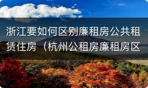 浙江要如何区别廉租房公共租赁住房（杭州公租房廉租房区别）