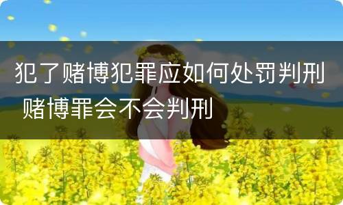 犯了赌博犯罪应如何处罚判刑 赌博罪会不会判刑