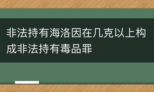 非法持有海洛因在几克以上构成非法持有毒品罪