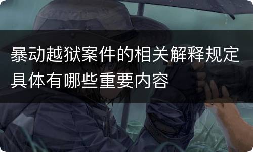 暴动越狱案件的相关解释规定具体有哪些重要内容