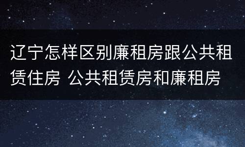 辽宁怎样区别廉租房跟公共租赁住房 公共租赁房和廉租房