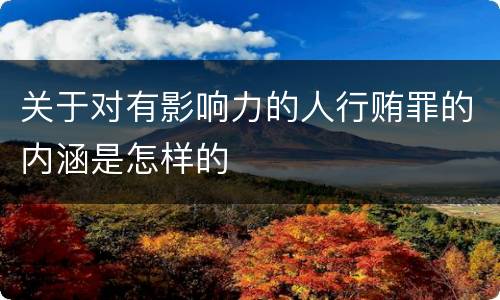 关于对有影响力的人行贿罪的内涵是怎样的