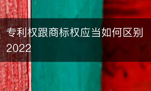专利权跟商标权应当如何区别2022
