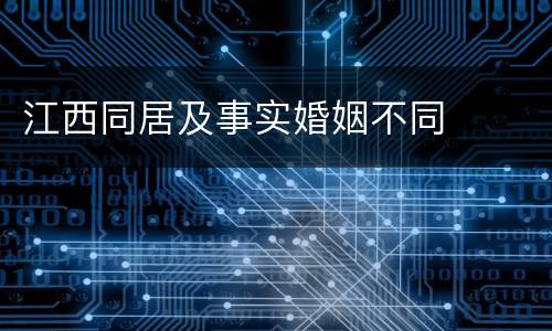 江西同居及事实婚姻不同