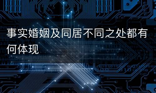 事实婚姻及同居不同之处都有何体现