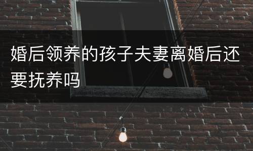 婚后领养的孩子夫妻离婚后还要抚养吗