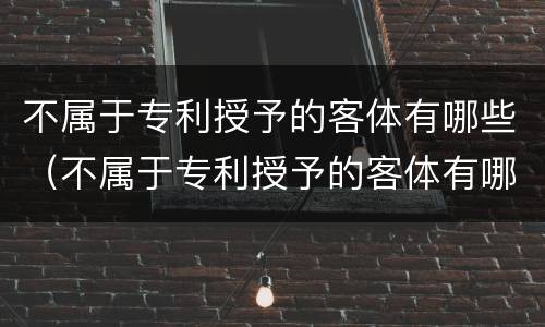 不属于专利授予的客体有哪些（不属于专利授予的客体有哪些类型）