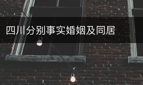 四川分别事实婚姻及同居