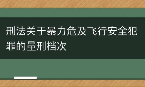刑法关于暴力危及飞行安全犯罪的量刑档次
