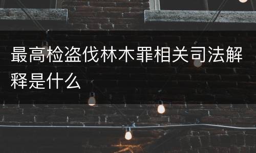 最高检盗伐林木罪相关司法解释是什么
