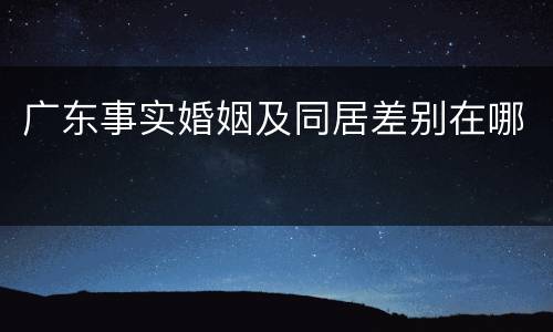广东事实婚姻及同居差别在哪