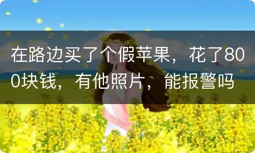 在路边买了个假苹果，花了800块钱，有他照片，能报警吗