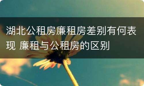 湖北公租房廉租房差别有何表现 廉租与公租房的区别