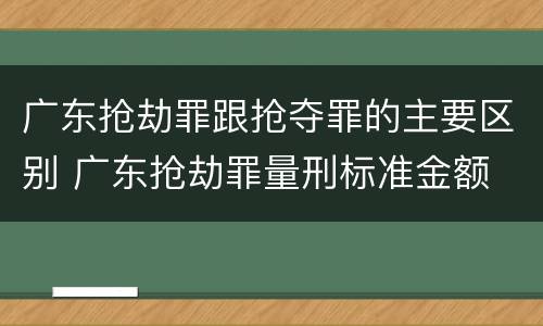 广东抢劫罪跟抢夺罪的主要区别 广东抢劫罪量刑标准金额