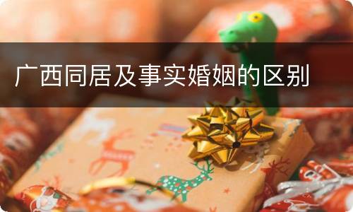 广西同居及事实婚姻的区别