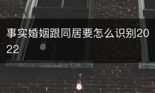 事实婚姻跟同居要怎么识别2022