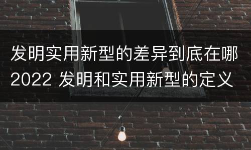 发明实用新型的差异到底在哪2022 发明和实用新型的定义