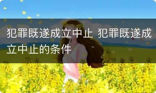 犯罪既遂成立中止 犯罪既遂成立中止的条件