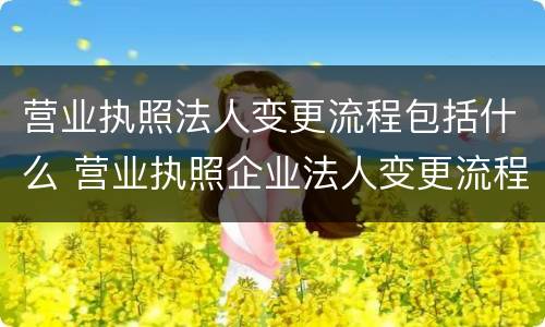 营业执照法人变更流程包括什么 营业执照企业法人变更流程