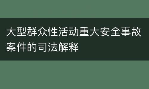 大型群众性活动重大安全事故案件的司法解释