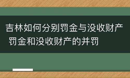 吉林如何分别罚金与没收财产 罚金和没收财产的并罚