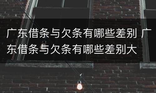 广东借条与欠条有哪些差别 广东借条与欠条有哪些差别大