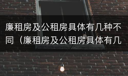 廉租房及公租房具体有几种不同（廉租房及公租房具体有几种不同吗）