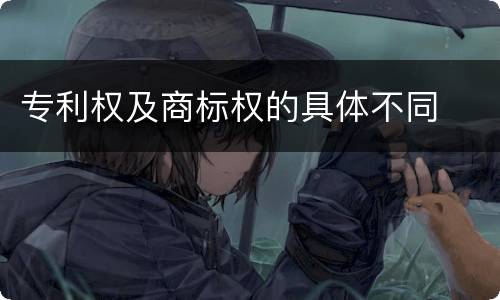 专利权及商标权的具体不同