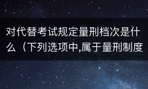 对代替考试规定量刑档次是什么（下列选项中,属于量刑制度的有）