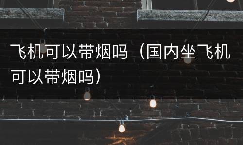 飞机可以带烟吗（国内坐飞机可以带烟吗）