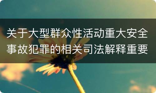 关于大型群众性活动重大安全事故犯罪的相关司法解释重要规定都有哪些