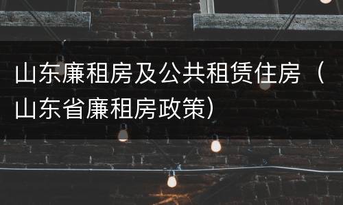 山东廉租房及公共租赁住房（山东省廉租房政策）