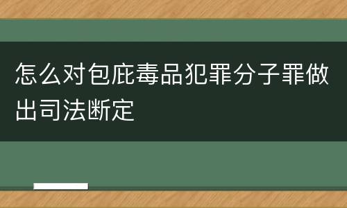 怎么对包庇毒品犯罪分子罪做出司法断定