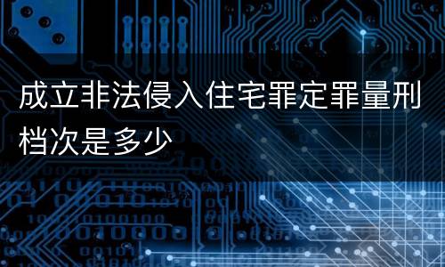成立非法侵入住宅罪定罪量刑档次是多少