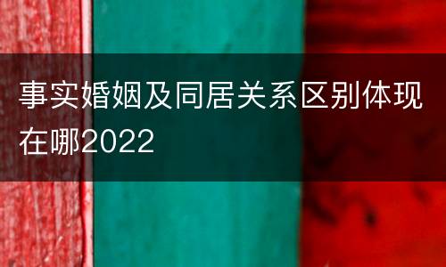 事实婚姻及同居关系区别体现在哪2022