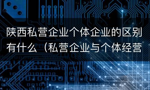 陕西私营企业个体企业的区别有什么（私营企业与个体经营企业的区别）