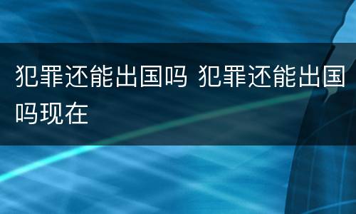 犯罪还能出国吗 犯罪还能出国吗现在